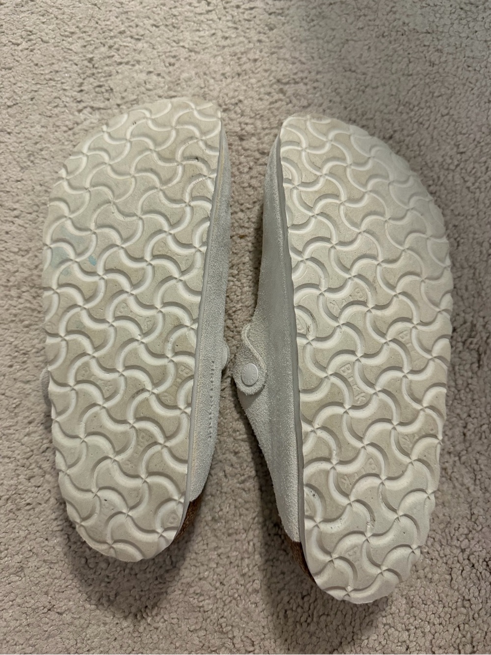 Birkenstock Off-White Suede Boston Clogs - Picture 2 of 3